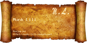 Munk Lili névjegykártya